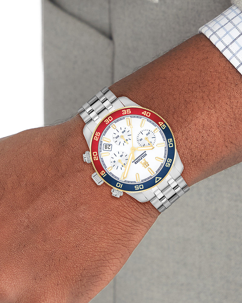 Tommy Hilfiger TH85 White Dial Silver Stainless Steel Strap Men's Chronograph Watch TH1792184W - view 4