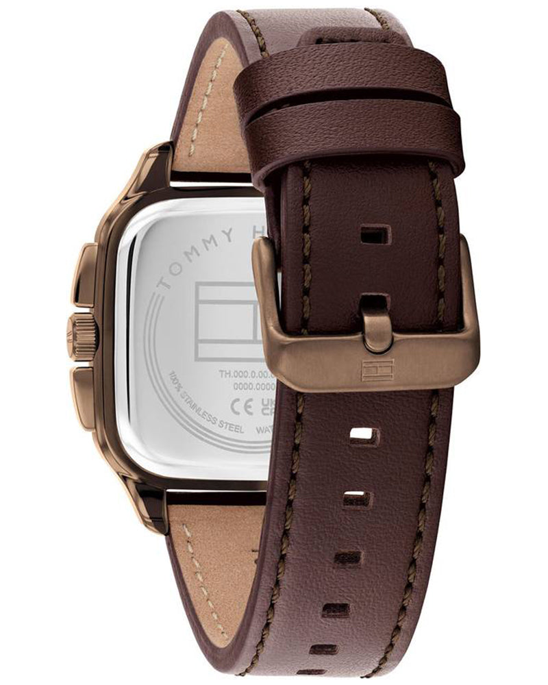 Tommy Hilfiger Herald Brown Dial Brown Leather Strap Men's Watch TH1792221W - view 3