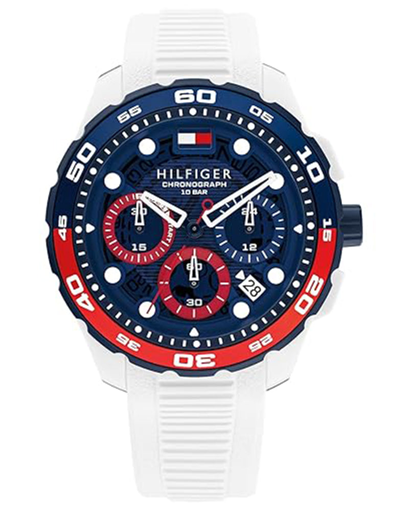 Tommy Hilfiger TH-Regatta Blue Dial White Silicone Strap Men's Watch TH1792231W - view 1