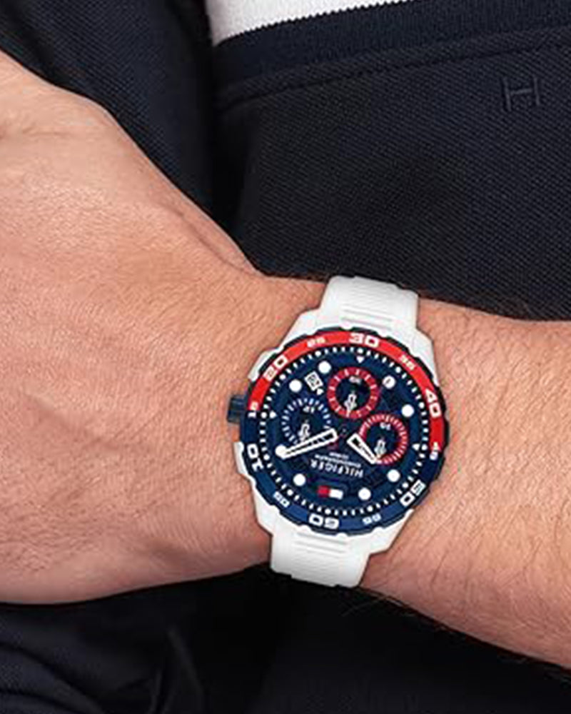 Tommy Hilfiger TH-Regatta Blue Dial White Silicone Strap Men's Watch TH1792231W - view 3