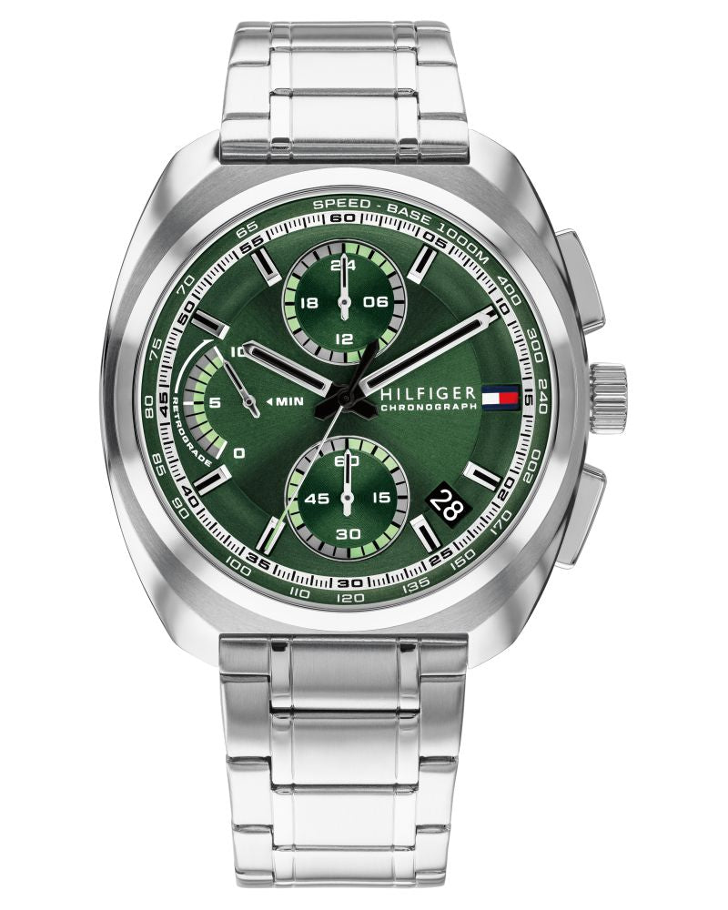 Tommy Hilfiger Cole Green Dial Silver Stainless Steel Strap Men's Watch TH1792274W - view 1