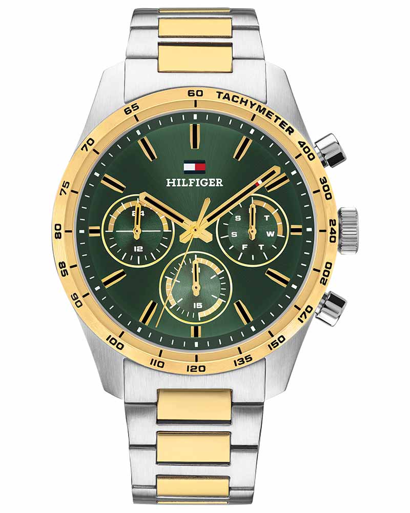 Tommy Hilfiger Hampton Green Dial Two Tone Stainless Steel Strap Men's Watch TH1792279W - view 1