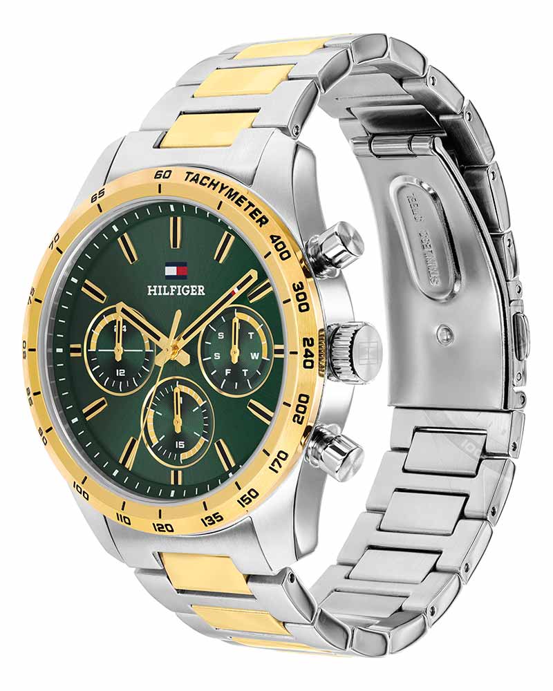 Tommy Hilfiger Hampton Green Dial Two Tone Stainless Steel Strap Men's Watch TH1792279W - view 2