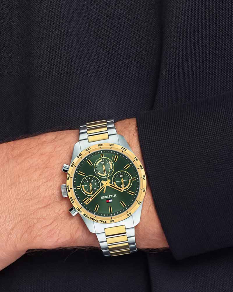 Tommy Hilfiger Hampton Green Dial Two Tone Stainless Steel Strap Men's Watch TH1792279W - view 7