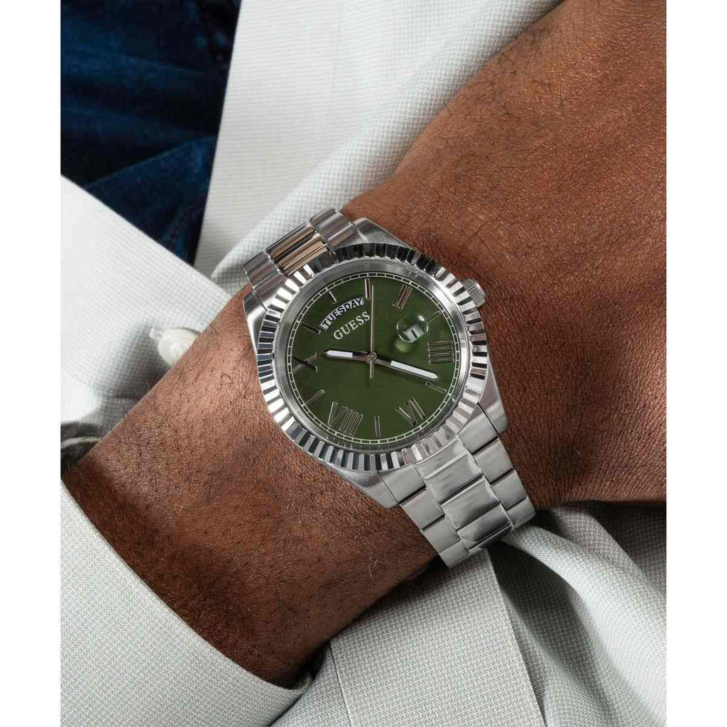 Guess Green Dial Silver-Tone Stainless Steel Strap Men's Watch GW0265G10 - view 5