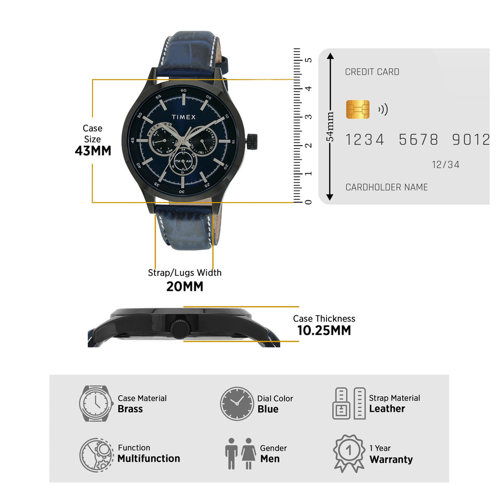 Timex Fashion Blue Dial Blue Strap Men's Watch TW000T312 - view 7