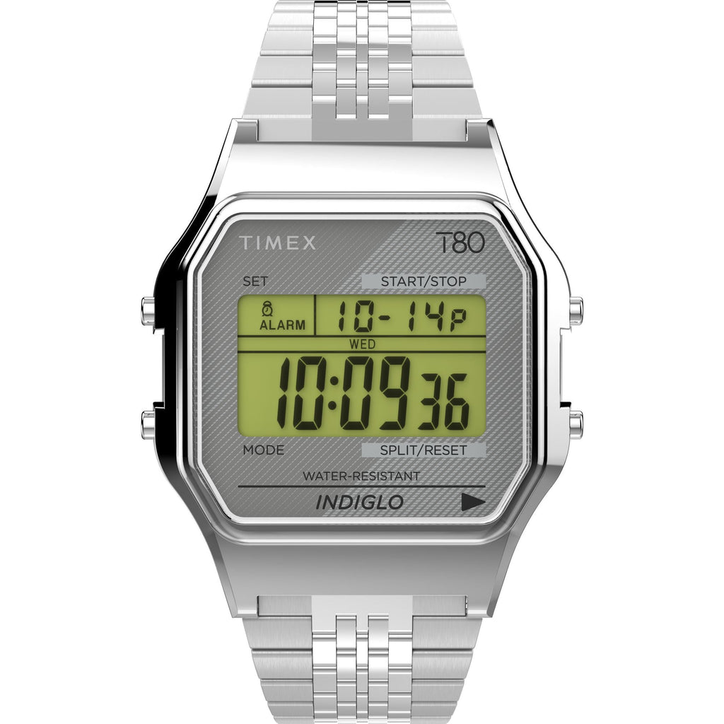 Timex T80 Digital Dial Silver Stainless Steel Strap Kids' Watch TW2R79300UJ - view 1