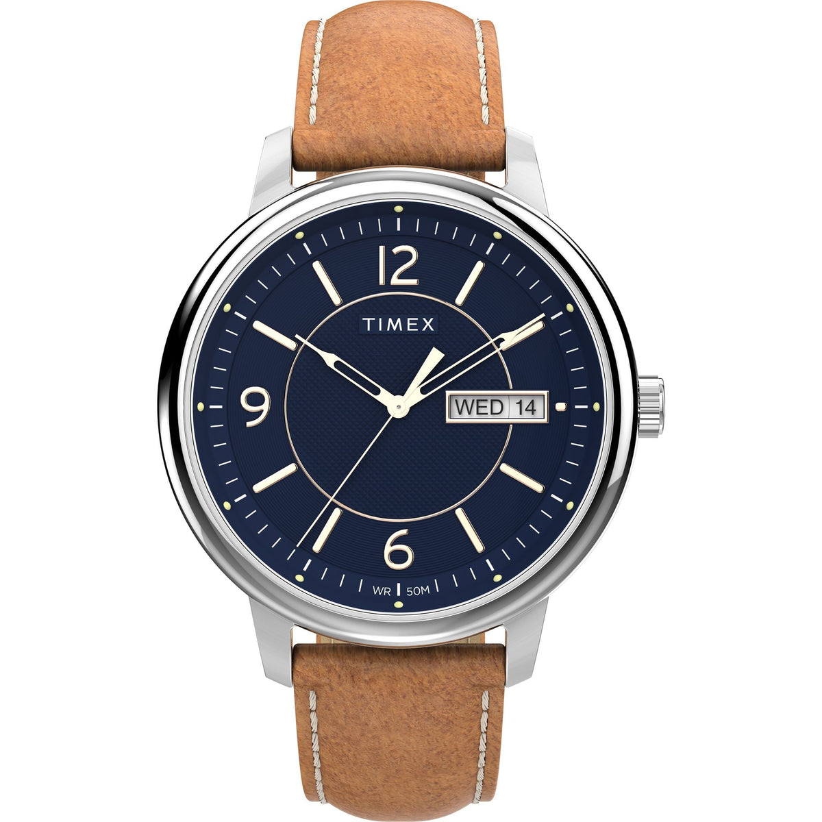 Timex Chicago Blue Dial Tan Leather Strap Men's Watch TW2V29000UJ - view 1