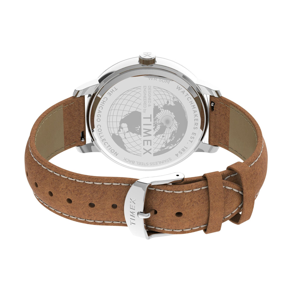 Timex Chicago Blue Dial Tan Leather Strap Men's Watch TW2V29000UJ - view 4