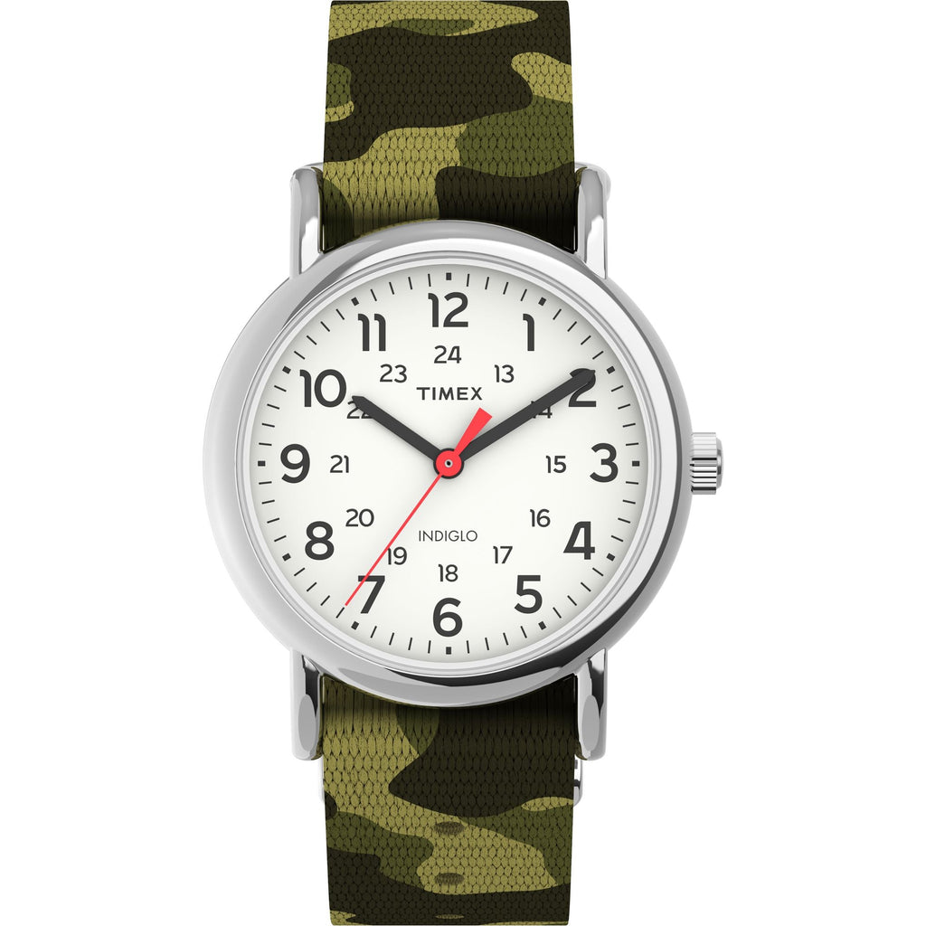 Timex Weekender White Dial Green Fabric Strap Women's Watch TW2V61500UJ - view 1