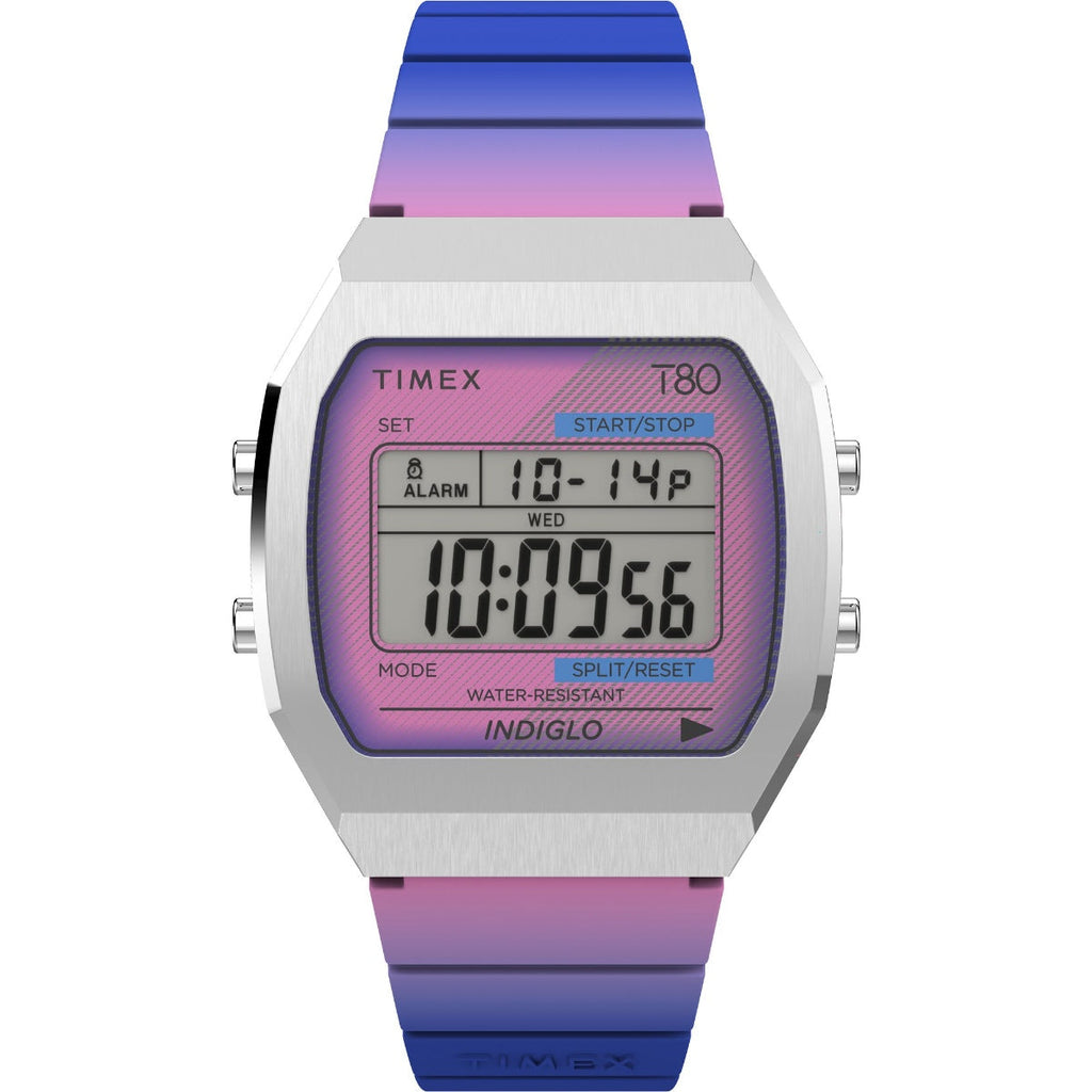 Timex T80 Digital Dial Purple Resin Strap Kids' Watch TW2V74600X8 - view 1