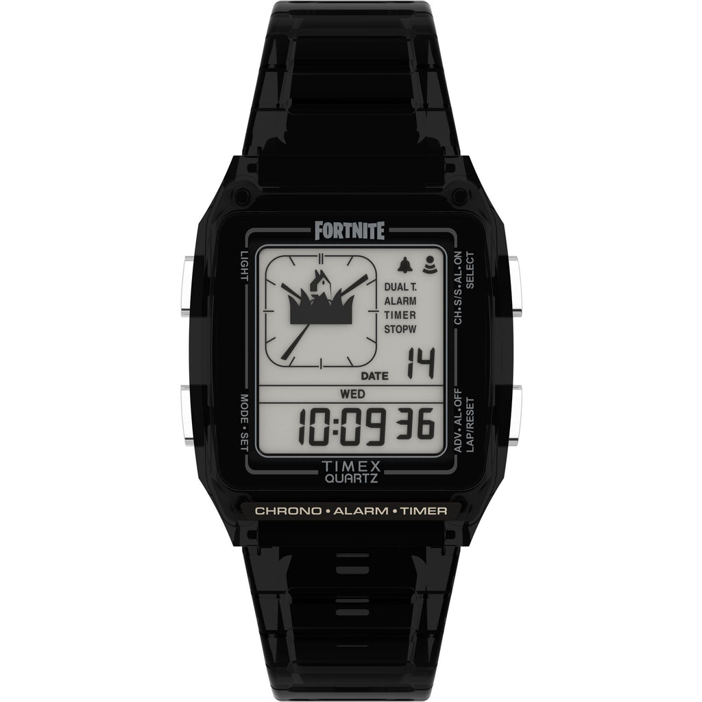 Timex Q LCA x Fortnite Digital Dial Black Resin Strap Kids' Watch TW2W96500X6 - view 1