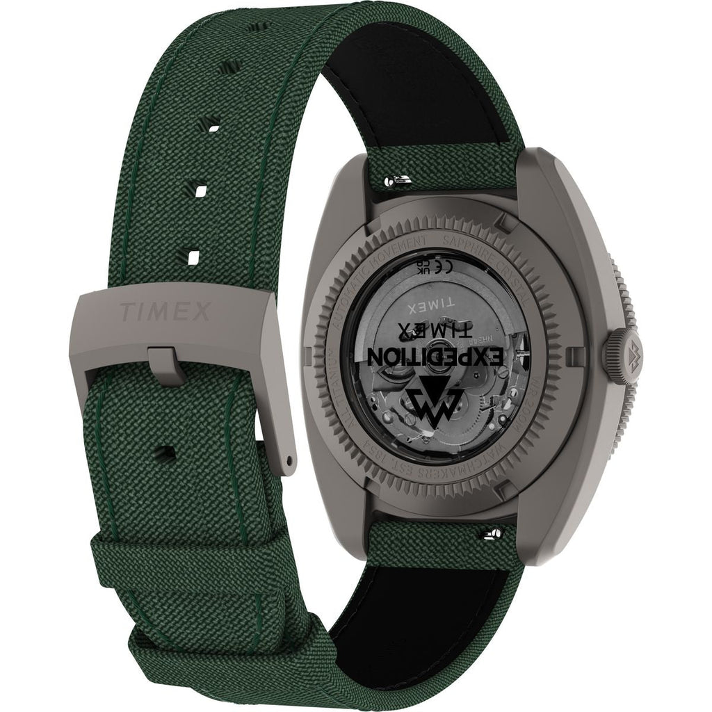 Timex Expedition GMT Automatic Green Dial Green Rubber Strap Men's Watch TW2Y63400UJ - view 5