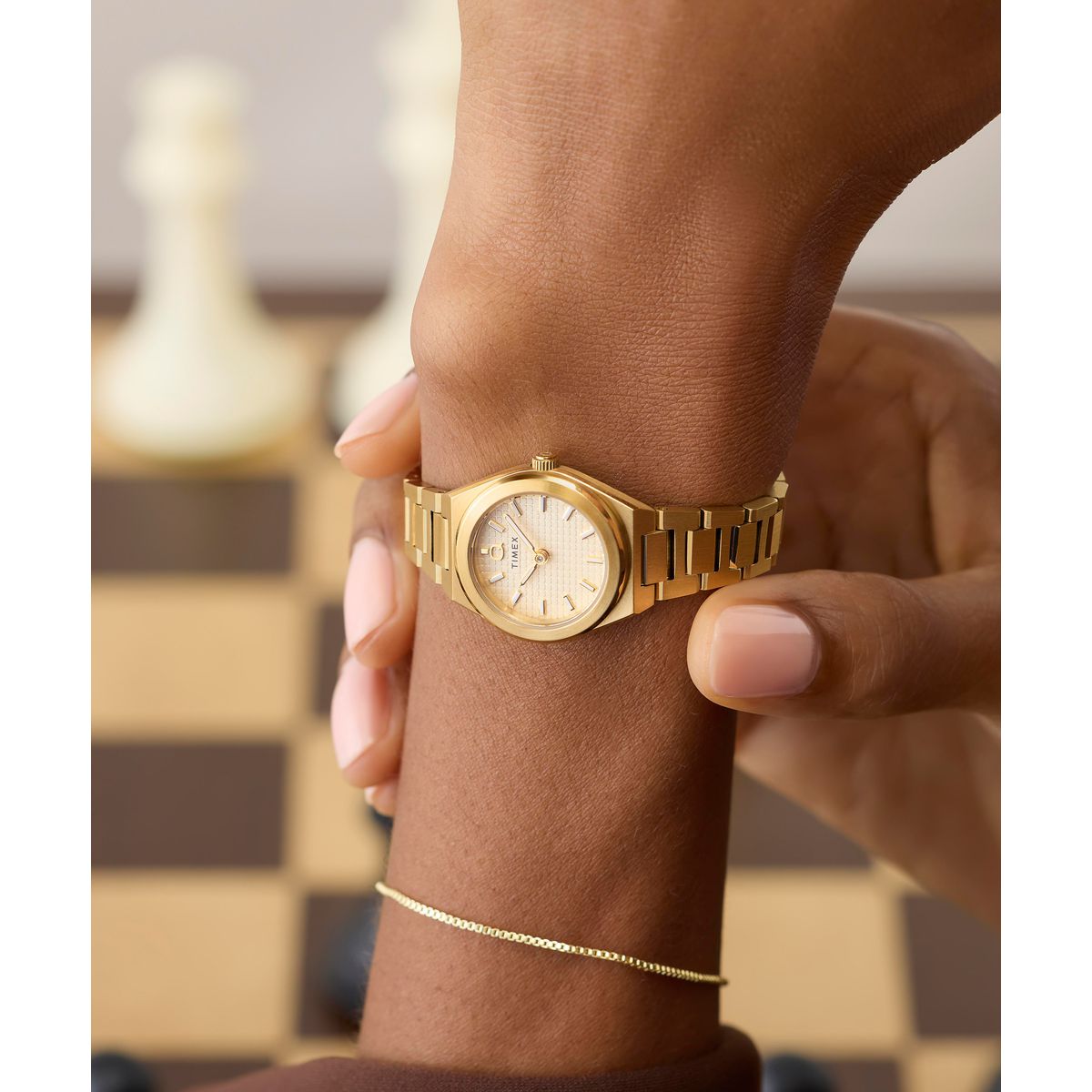 Timex Q Continental Gold Dial Gold Stainless Steel Strap Women's Watch TW2Y68300UJ - view 7