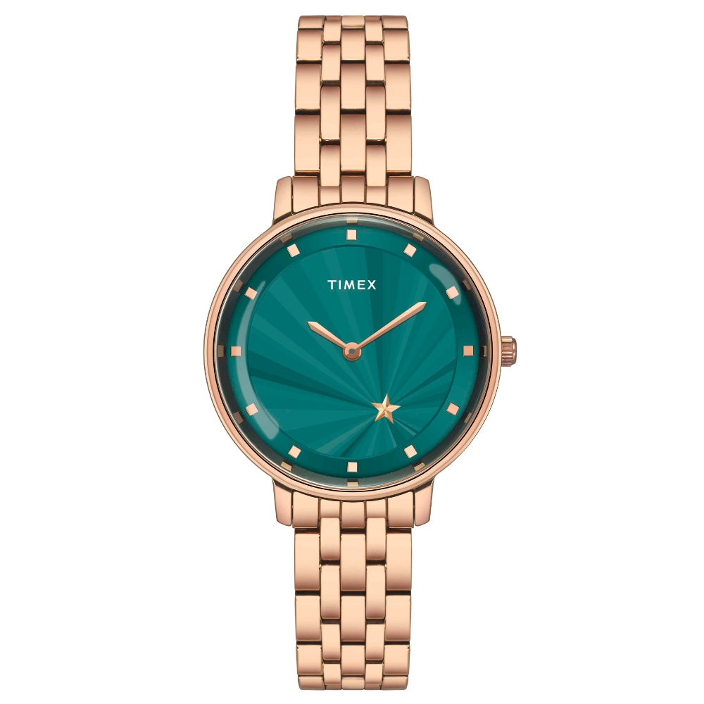 Timex Cosmic Awe Green Dial Rose Gold-Tone Stainless Steel Strap Women's Watch TWEL19103 - view 1