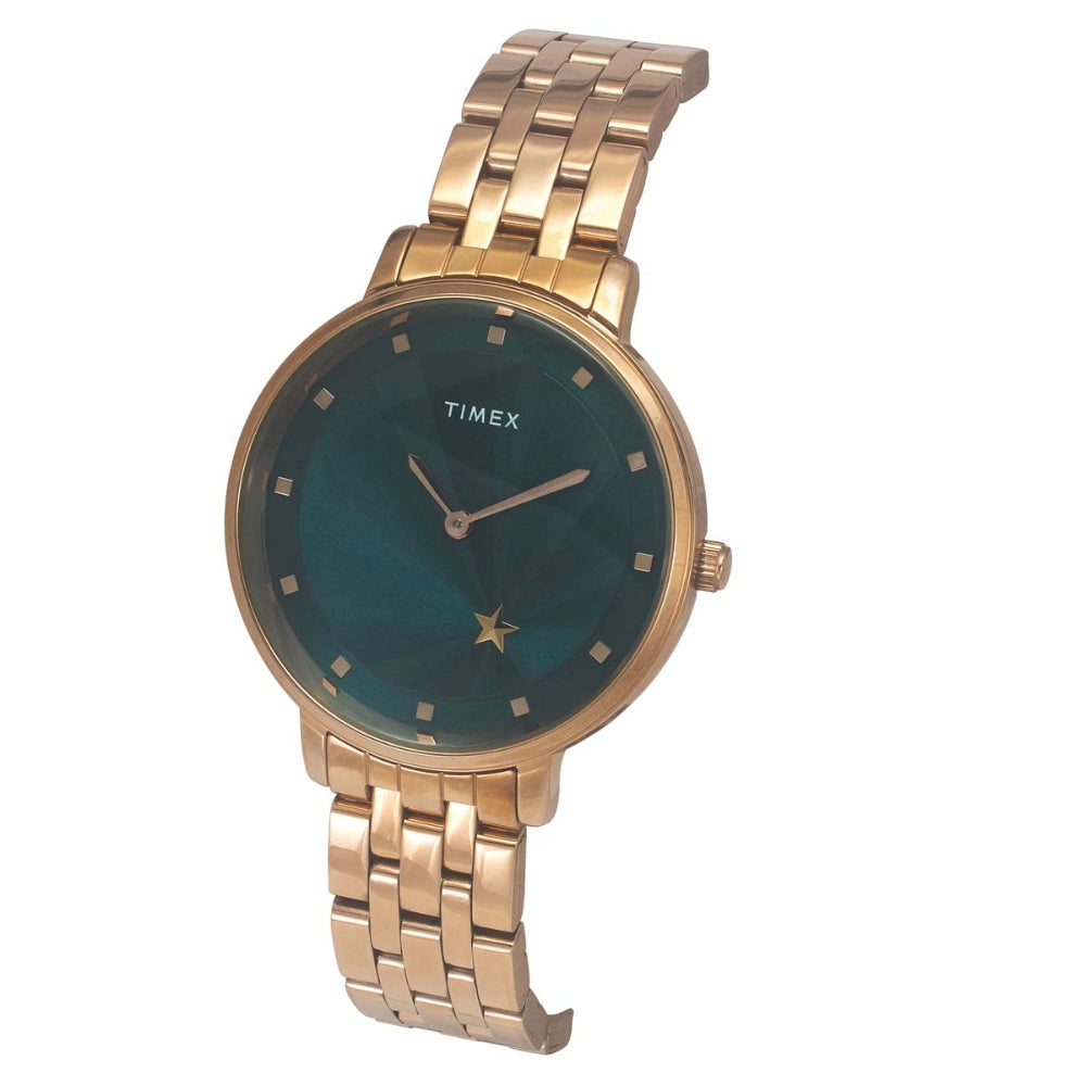 Timex Cosmic Awe Green Dial Rose Gold-Tone Stainless Steel Strap Women's Watch TWEL19103 - view 2