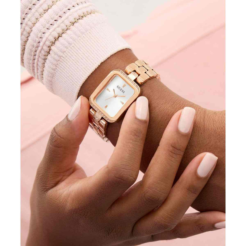 Guess Isla Silver-Tone Dial Rose Gold-Tone Stainless Steel Strap Women's Watch GW0865L3 - view 5