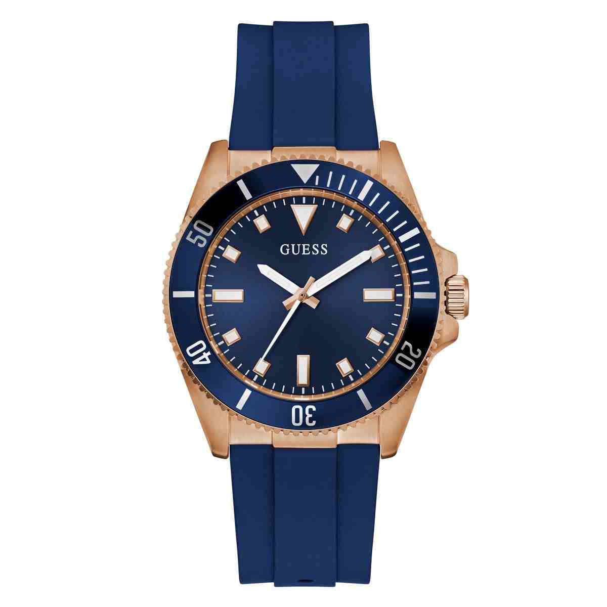 Guess Cliff Blue Dial Blue Silicone Strap Men's Watch GW0969G3 - view 1