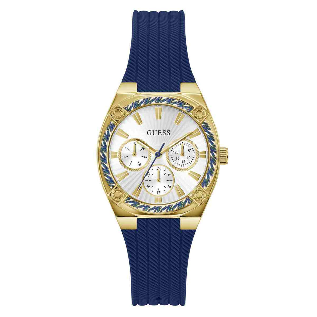 Guess White Dial Blue Silicone Strap Women's Watch GW1036L2 - view 1