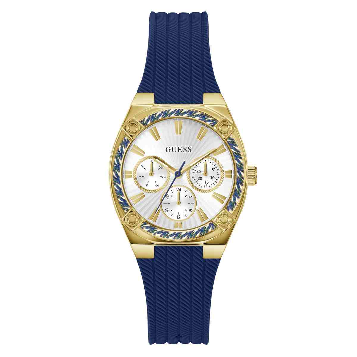Guess White Dial Blue Silicone Strap Women's Watch GW1036L2 - view 1