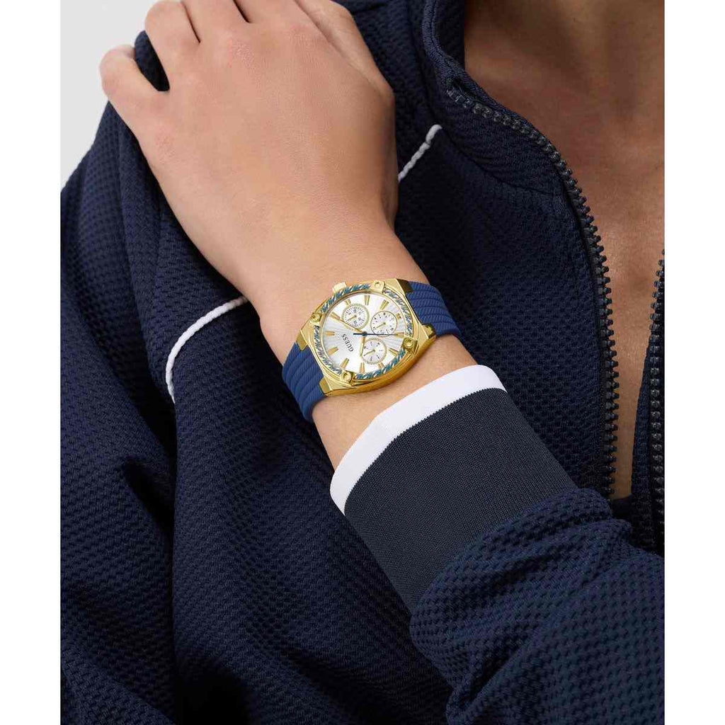 Guess White Dial Blue Silicone Strap Women's Watch GW1036L2 - view 6