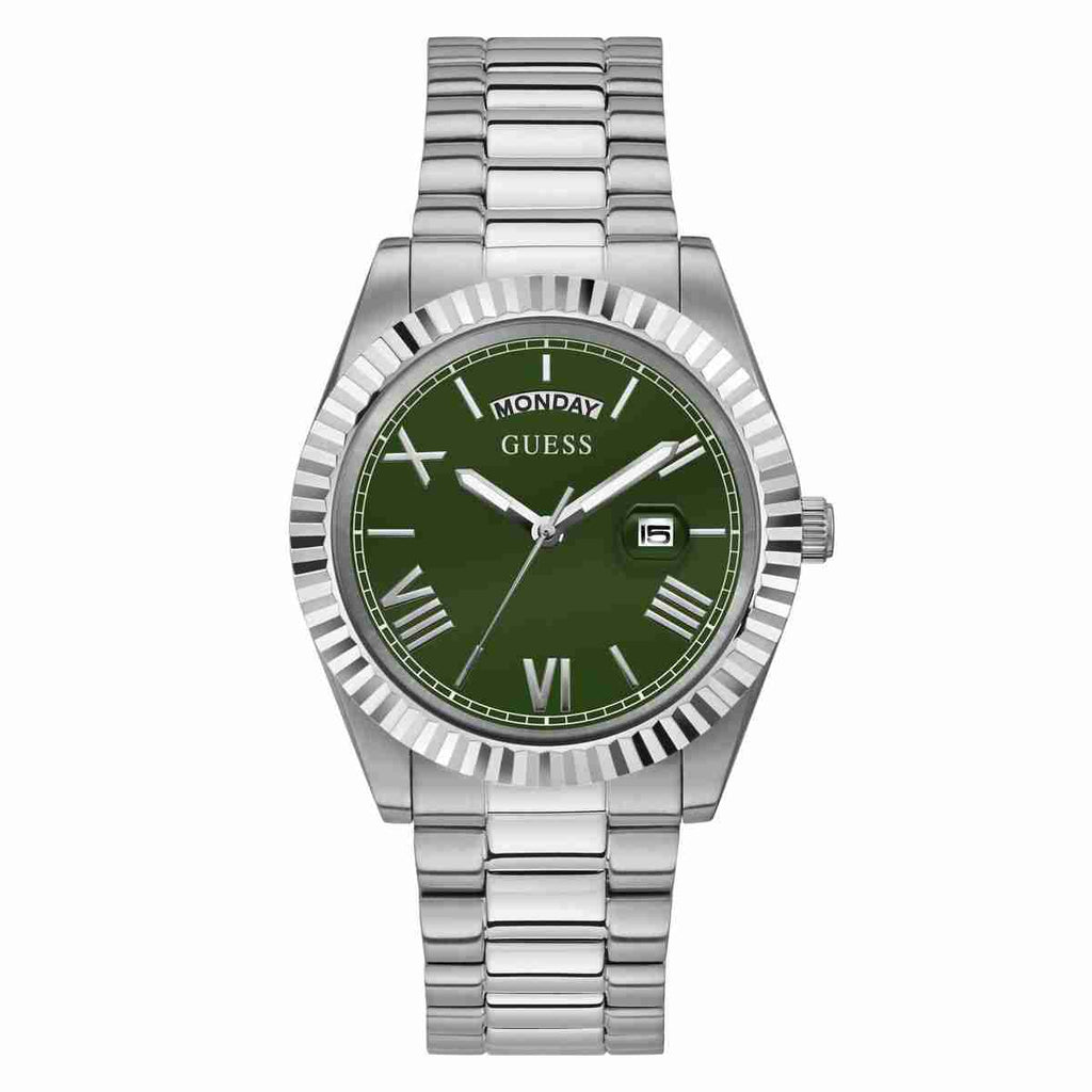 Guess Green Dial Silver-Tone Stainless Steel Strap Men's Watch GW0265G10 - view 1