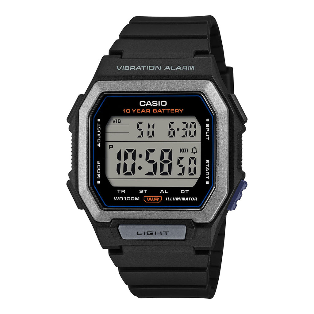 Casio Digital Clear Digital Dial Black Resin Strap Men's Watch W-738H-1AV - view 1