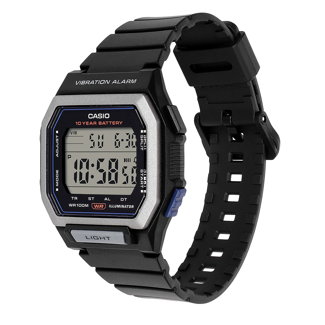 Casio Digital Clear Digital Dial Black Resin Strap Men's Watch W-738H-1AV - view 2