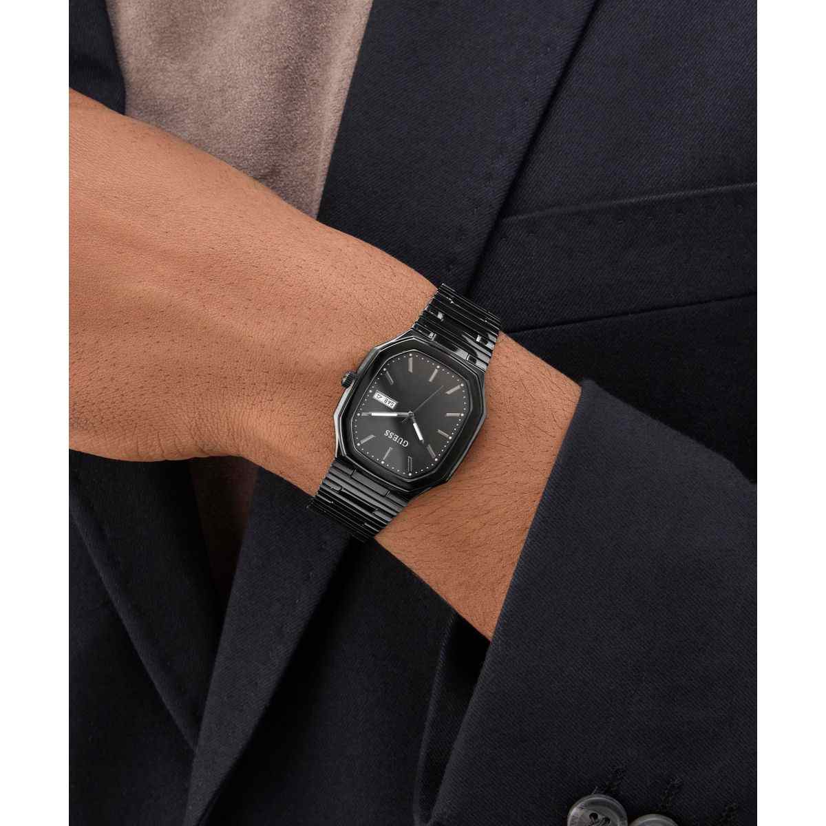 Guess Oliver Black Dial Black Stainless Steel Strap Men's Watch GW0978G4 - view 6