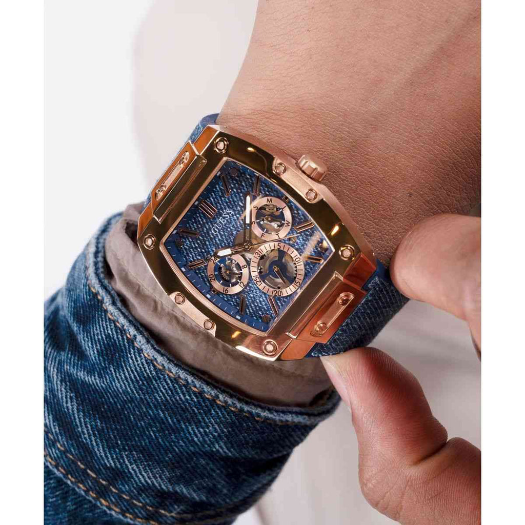 Guess Phoenix Blue Denim Dial Rose Gold-Tone Men's Watch GW0786G2 - view 5