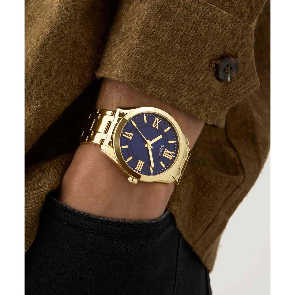 Guess Blue Dial Gold-Tone Stainless Steel Strap Men's Watch GW0893G5 - view 6