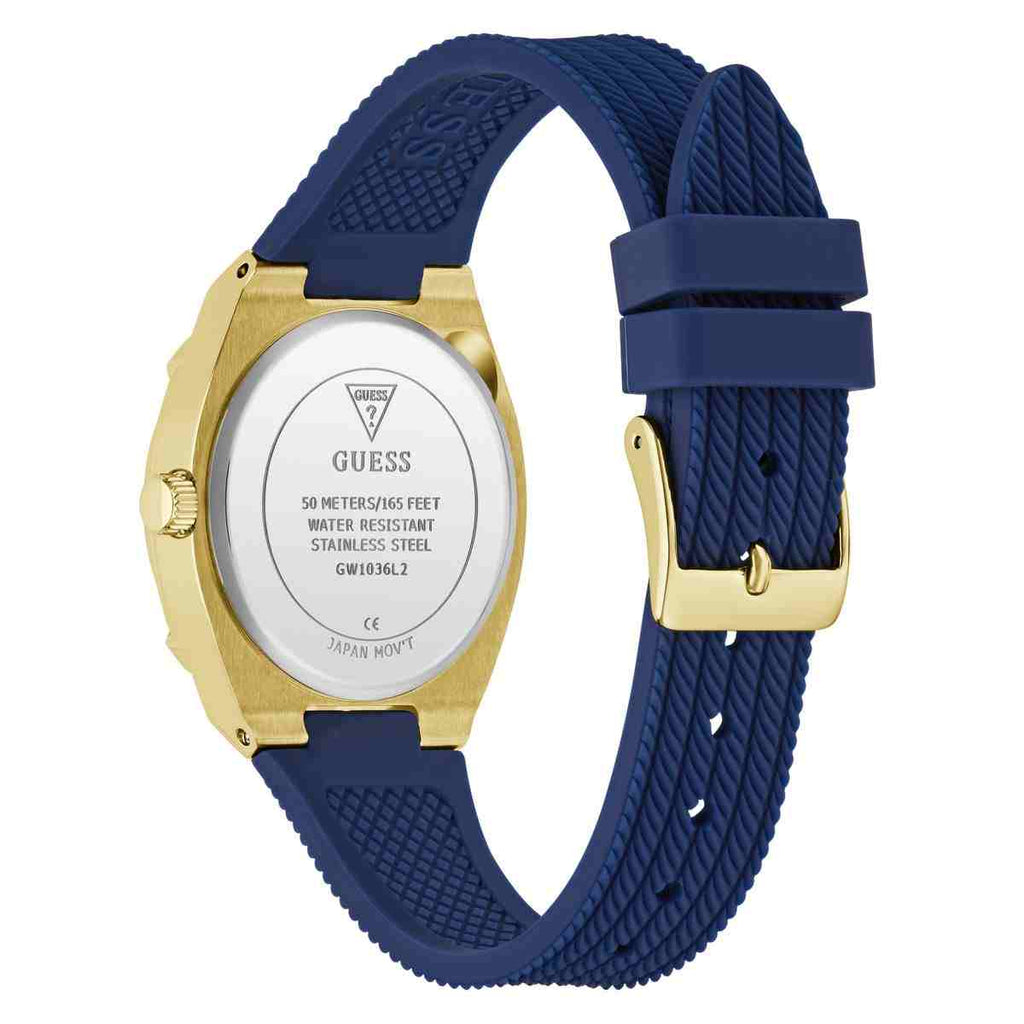 Guess White Dial Blue Silicone Strap Women's Watch GW1036L2 - view 3
