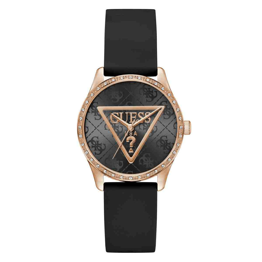 Guess Roxy Black Dial Black Silicone Strap Women's Watch GW0942L3 - view 1