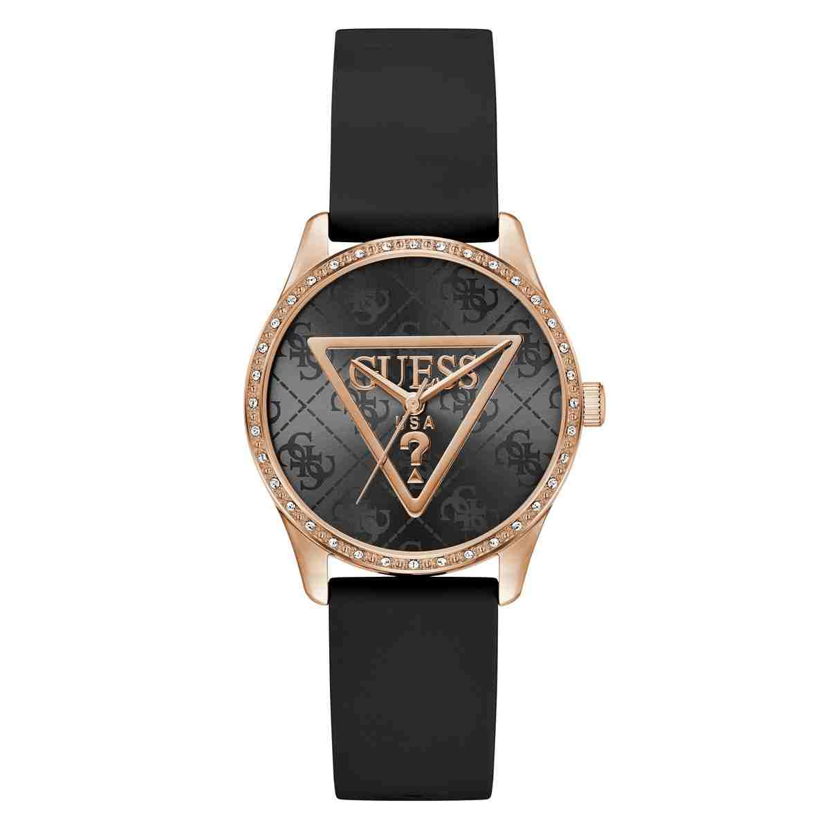Guess Roxy Black Dial Black Silicone Strap Women's Watch GW0942L3 - view 1