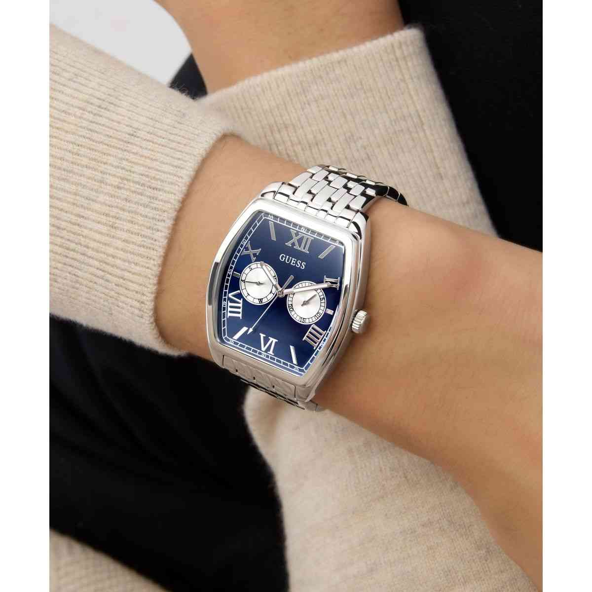 Guess Gabriel Blue Dial Silver-Tone Stainless Steel Strap Men's Watch GW0975G1 - view 5