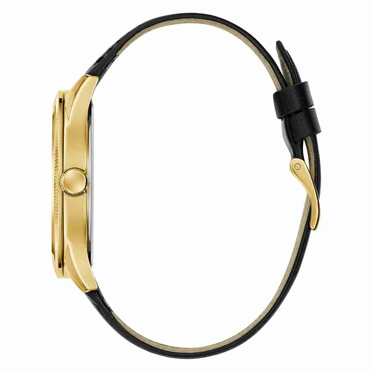 Guess Dex Green Dial Gold-Tone Black Leather Strap Men's Watch GW0846G1 - view 3