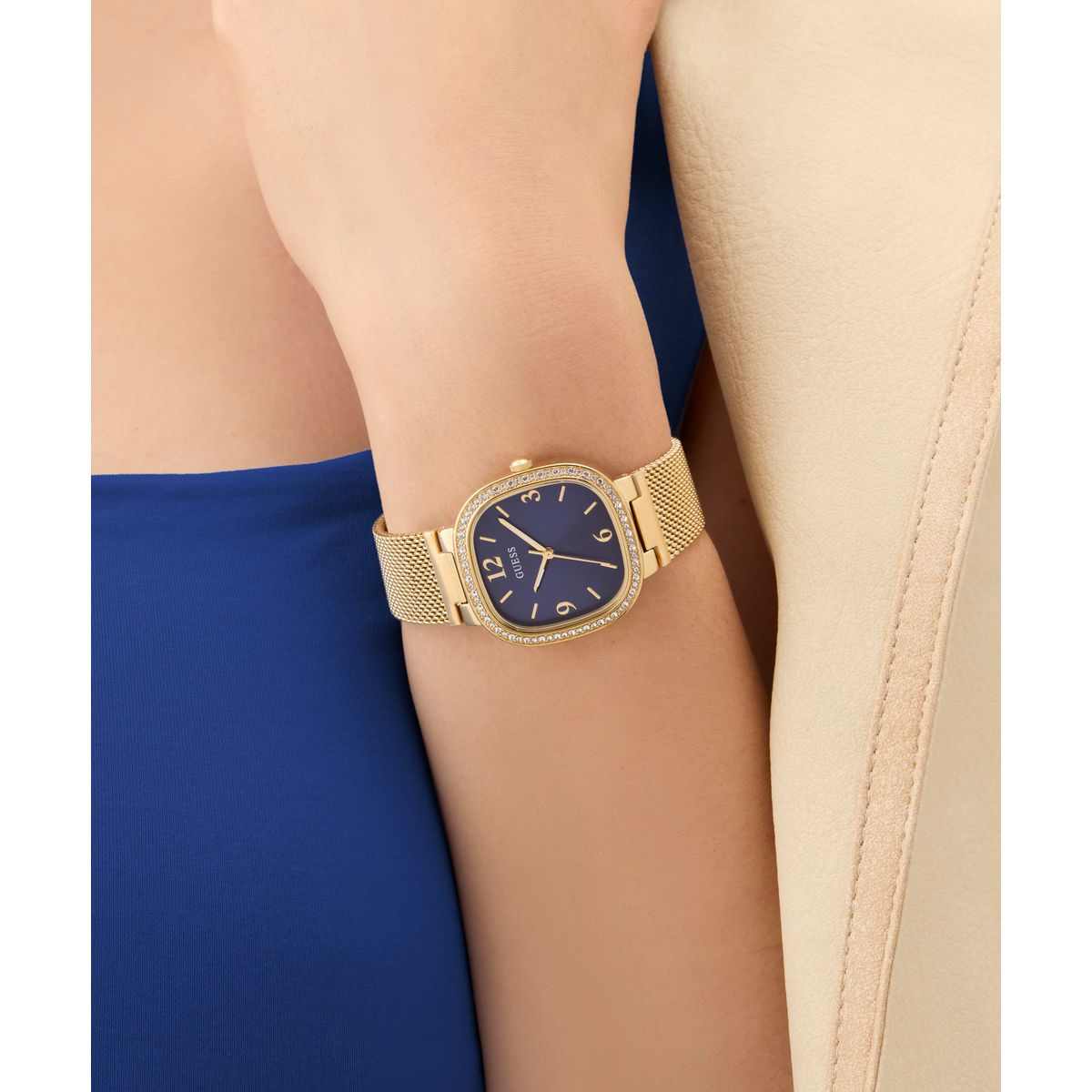 Guess Tapestry Blue Dial Gold-Tone Stainless Steel Strap Women's Watch GW0354L6 - view 6