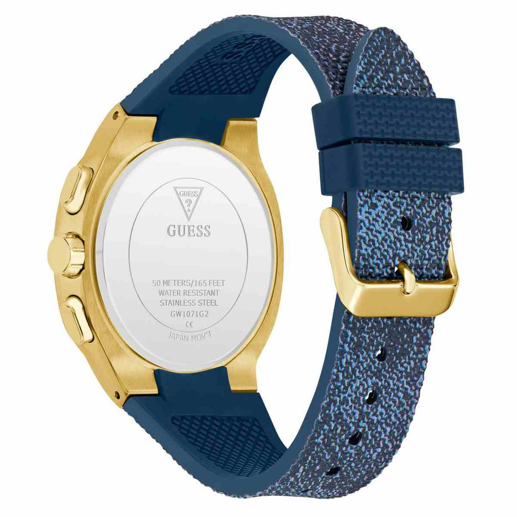 Guess Headline Blue Dial Blue Silicone Strap Men's Watch GW1071G2 - view 3