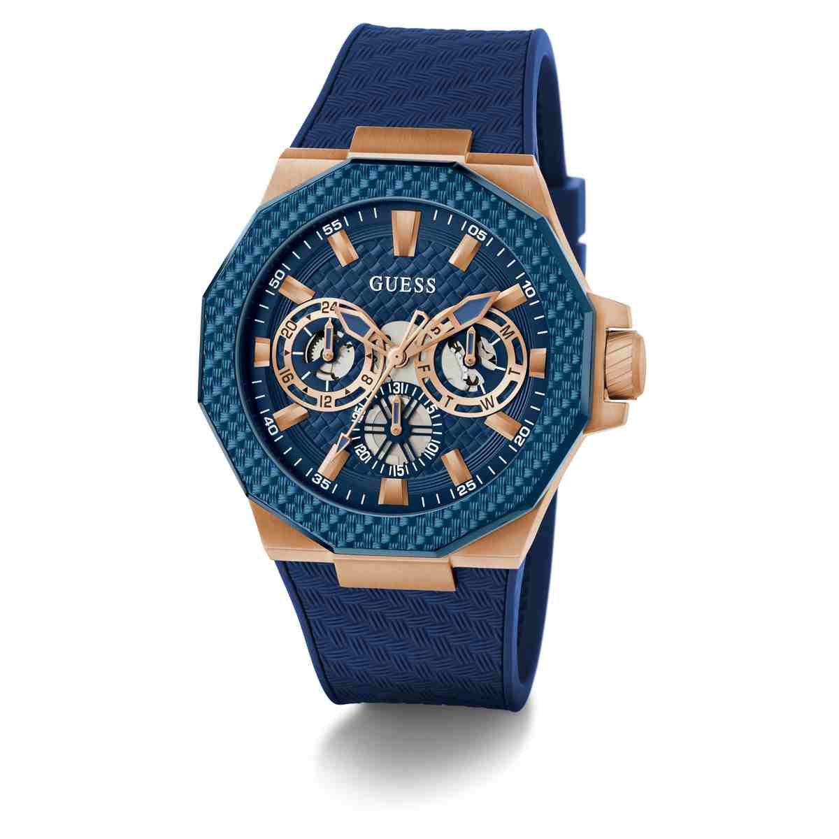 Guess Indy Blue Dial Blue Silicone Strap Men's Watch GW0853G3 - view 2