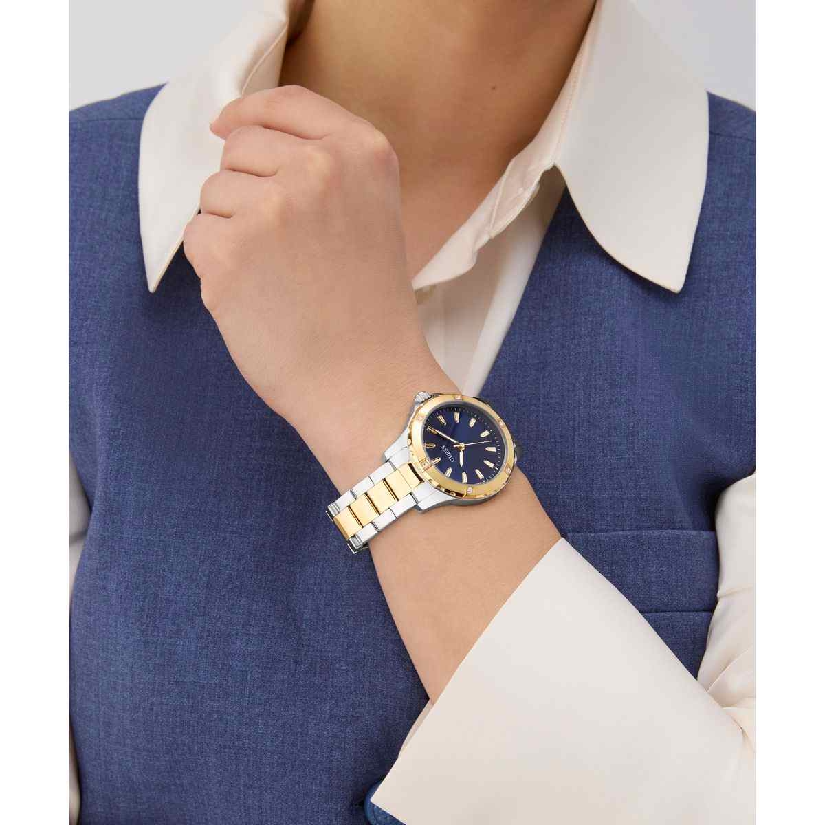 Guess Mist Blue Dial Two-Tone Stainless Steel Strap Women's Watch GW0948L3 - view 4