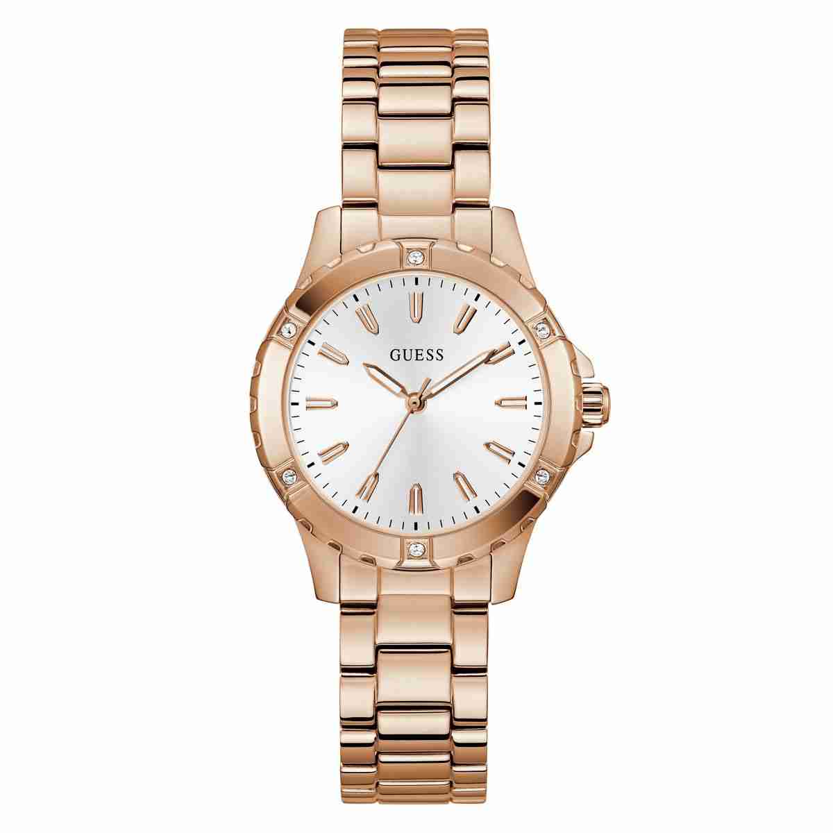 Guess White Dial Rose Gold-Tone Stainless Steel Women's Watch GW0948L5 - view 1
