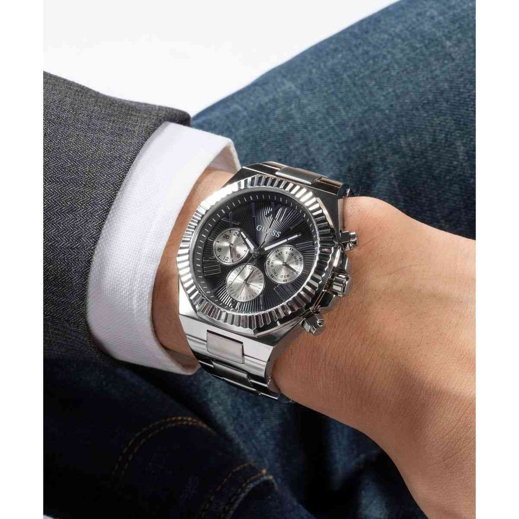 Guess Equity Black Dial Silver-Tone Stainless Steel Strap Men's Watch GW0703G1 - view 5