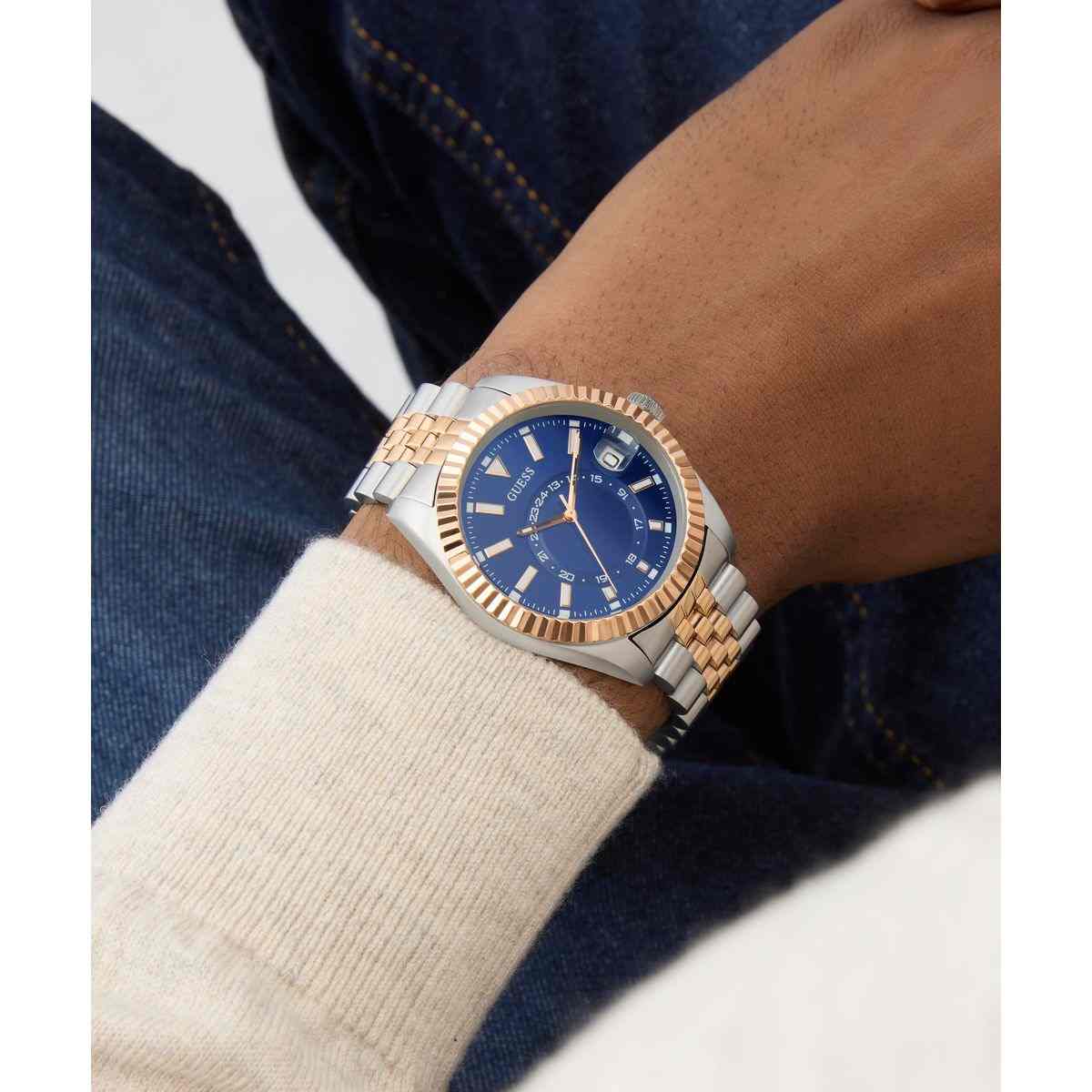 Guess Blue Dial Two-Tone Strap Men's Watch GW0977G5 - view 5