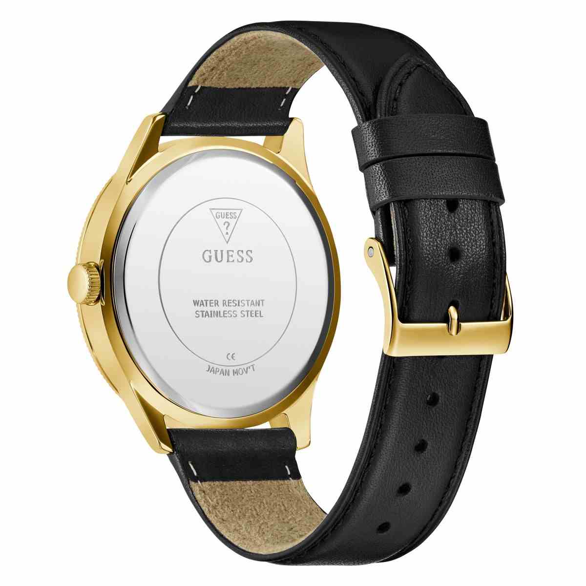 Guess Dex Green Dial Gold-Tone Black Leather Strap Men's Watch GW0846G1 - view 5