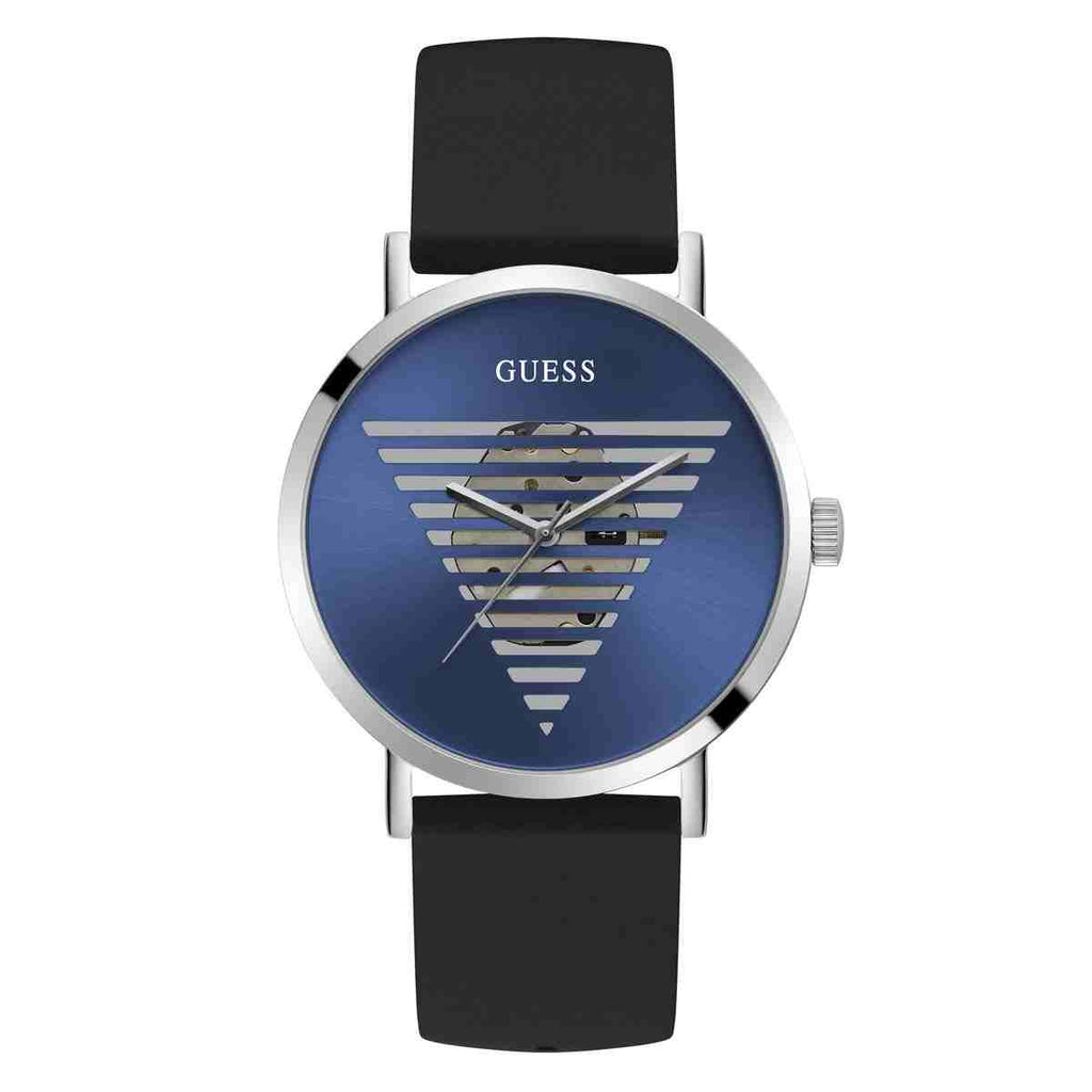 Guess Idol Blue Dial Black Silicone Strap Men's Watch GW0503G2 - view 1