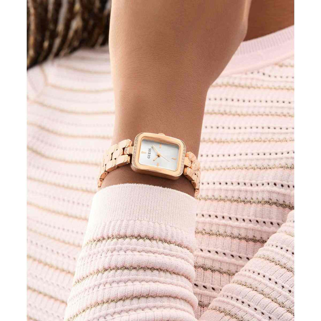 Guess Isla Silver-Tone Dial Rose Gold-Tone Stainless Steel Strap Women's Watch GW0865L3 - view 4