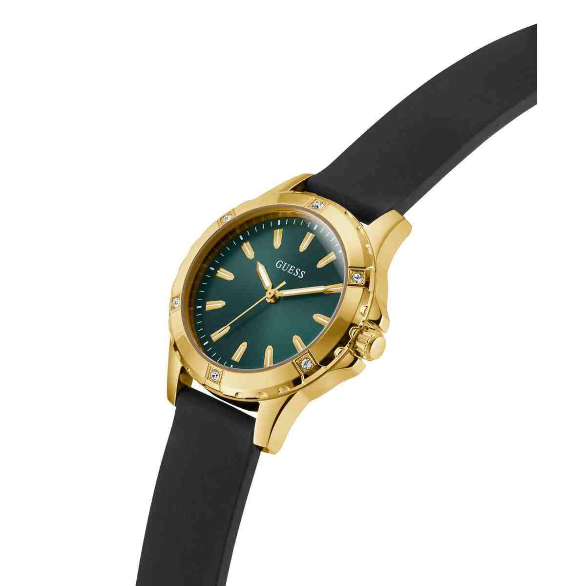 Guess Mist Green Dial Black Silicone Strap Women's Watch GW0949L2 - view 7