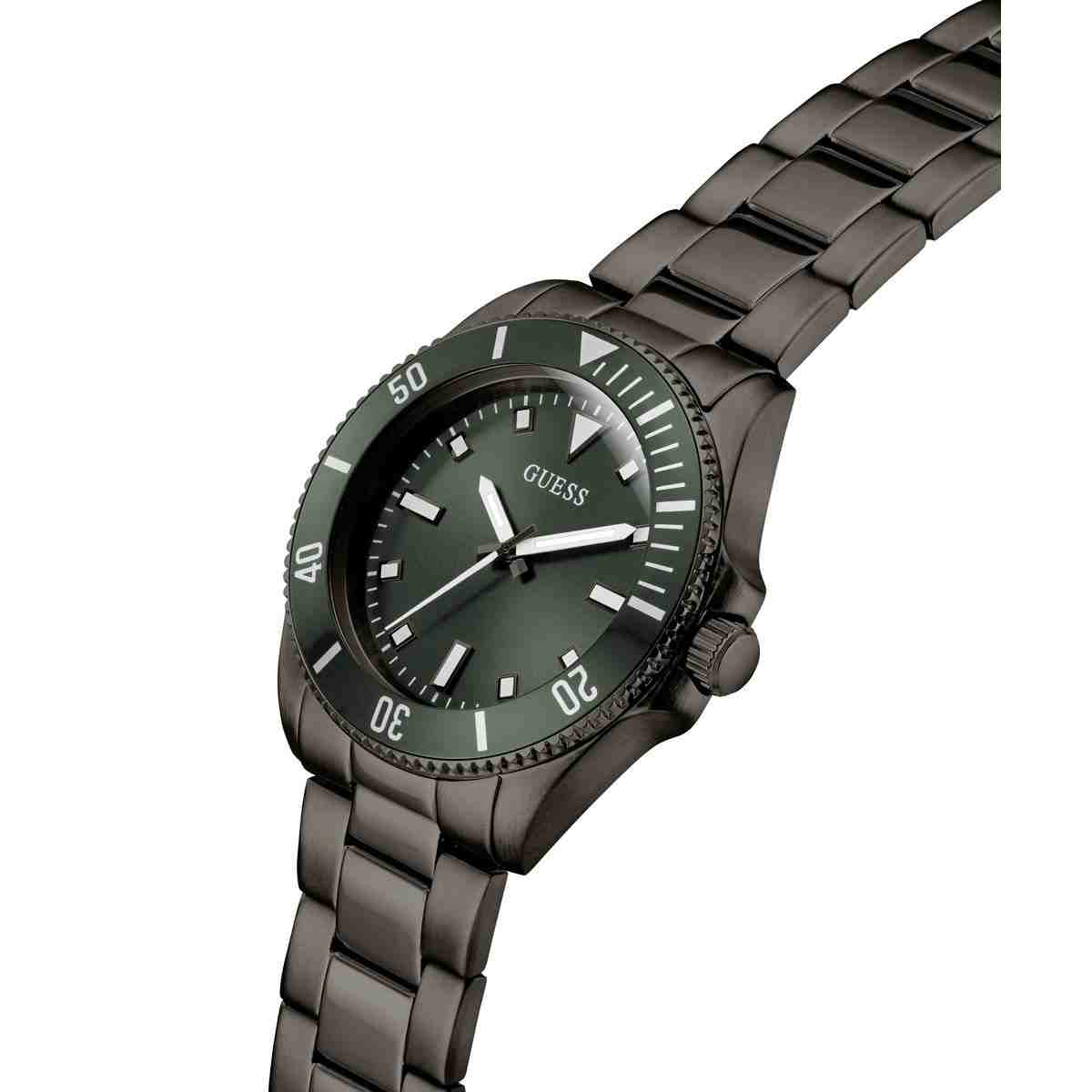 Guess Green Dial Gunmetal Stainless Steel Strap Men's Watch GW0968G3 - view 5