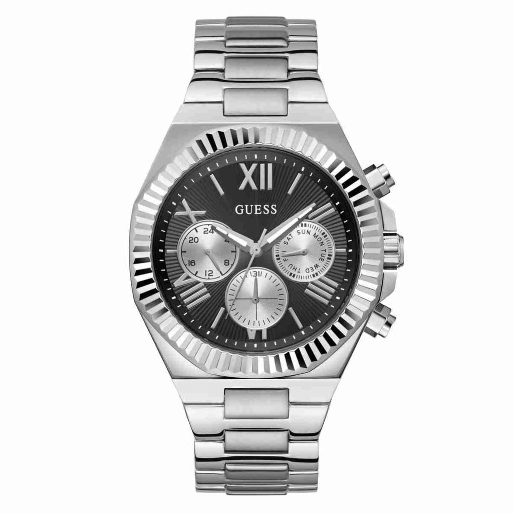 Guess Equity Black Dial Silver-Tone Stainless Steel Strap Men's Watch GW0703G1 - view 1