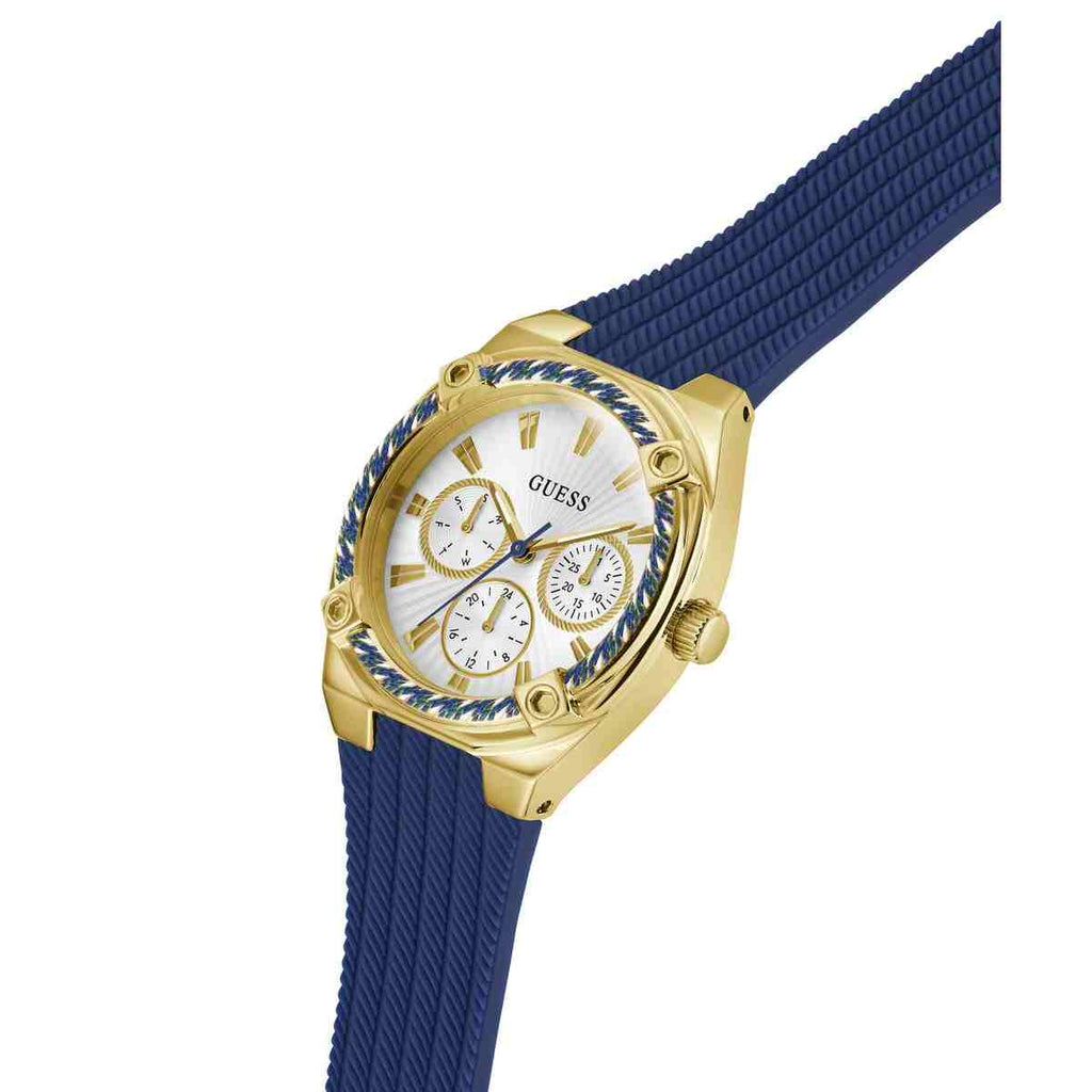 Guess White Dial Blue Silicone Strap Women's Watch GW1036L2 - view 5